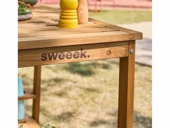 Carrito de cocina exterior de madera con ruedas madera < Sweeek New