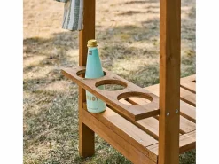 Carrito de cocina exterior de madera con ruedas madera < Sweeek New