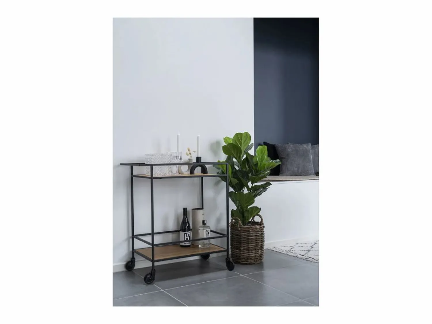 Carrito Vita, Marrón, 68x40x79 cm, Kendra Home <