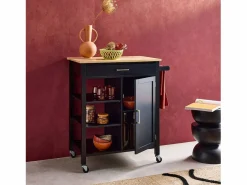 Carro de cocina con bandeja de madera de pino < Sweeek Clearance