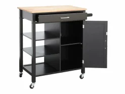 Carro de cocina con bandeja de madera de pino < Sweeek Clearance