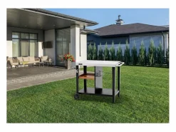Carro de servicio para barbacoa "Gelia" 117 x 59 cm - Acero inoxidable - < Habitat et jardin