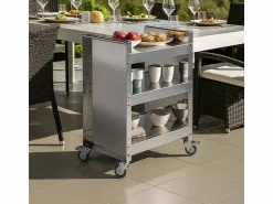 Carro en acero inoxidable con ruedas - 3 estantes regulables - 82*59*40,50 cm - TEO < Don Hierro Outlet
