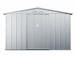 Caseta de jardín de 7,82m² de acero galvanizado gris - LINUS < EXPERTLAND Discount