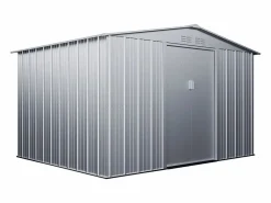 Caseta de jardín de 9,92m² de acero galvanizado gris - LINUS < EXPERTLAND Sale