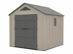 Caseta de jardín de resina beige y gris 6,15 m² con suelo - grosor 22 mm - ANTEVA < EXPERTLAND Outlet