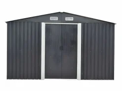Caseta de jardín MANSO de 12,5 m² de acero galvanizado Gris < EXPERTLAND Clearance