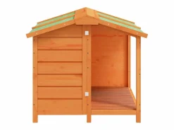 Caseta para perros madera maciza de pino marrón 96x87x80,5 cm < Clicnbuy Best