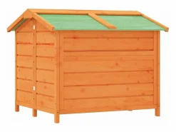 Caseta para perros madera maciza de pino marrón 96x87x80,5 cm < Clicnbuy Best