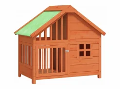 Clicnbuy Seguridad Para Mascotas * Caseta para perros madera maciza de pino marrón 96x60,5x87 cm Marru00f3n