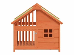 Clicnbuy Seguridad Para Mascotas * Caseta para perros madera maciza de pino marrón 96x60,5x87 cm Marru00f3n
