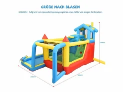 Hauss Spole Castillo Hinchable * Castillo hinchable 5 en 1 para niños con tobogán y piscina - Tejido Oxford 364x315x239 cm Azul