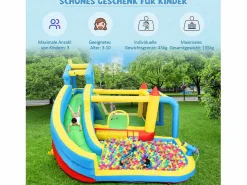 Castillo inflable 5 en 1 para niños - 364 x 315 x 239 cm - Oxford - Con ventilador - < Merax