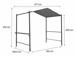 Cenador pérgola para barbacoa - 277 x 149 cm - Antracita < Habitat et jardin