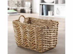 Calicosy Accesorios De Almacenaje|Cesta | Cesta alta de jacinto de agua - L46cm x A32 cm