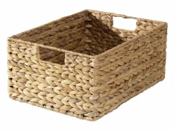 Calicosy Accesorios De Almacenaje|Cesta * Cesta de jacinto de agua estructura de metal - 17 cm de altura Color natural claro