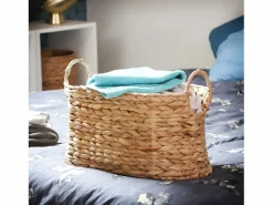 Calicosy Accesorios De Almacenaje|Cesta * Cesta pequeña de jacinto de agua con asas - A21 cm Color natural claro