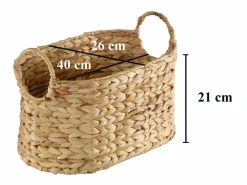 Calicosy Accesorios De Almacenaje|Cesta * Cesta pequeña de jacinto de agua con asas - A21 cm Color natural claro