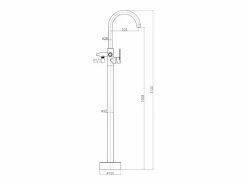 Charme II columna de suelo mecánica para bañera isla oro cepillado < Essebagno Clearance