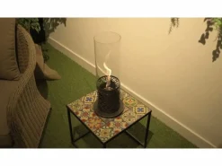 Chimenea de bioetanol blanca TOLOSA, biochimenea de sobremesa, D20 x H49,5, para interior y exterior < Discount