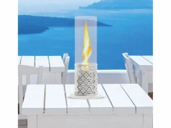 Chimenea de bioetanol blanca TOLOSA, biochimenea de sobremesa, D20 x H49,5, para interior y exterior < Discount