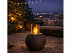 Chimenea de bioetanol, brasero de jardín, de pie, para uso interior y exterior, BOTTICELLI Terra Marrone, d.40 x h.54 < Best