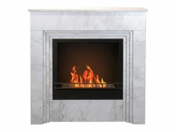 Chimenea de bioetanol de pie BELLINI en madera efecto mármol Fabricada en Italia L96 x P35 x H96 < Discount