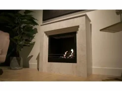 Chimenea de bioetanol de pie BELLINI de madera efecto mármol . Fabricada en Italia. L96 x P35 x H96. < Clearance