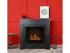 Chimenea de bioetanol de pie BELLINI de madera efecto mármol . Fabricada en Italia. L96 x P35 x H96. < Clearance