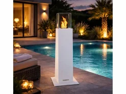 Chimenea|Chimenea | Chimenea de jardín de bioetanol para exterior Capri 110 blanca