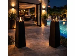 Chimenea de jardín de bioetanol para exterior Vulcano Nero 40x40x145 mm < Outlet