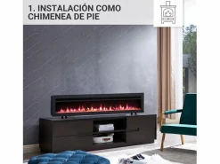 Chimenea eléctrica BALDERIA Agnes 60 - Chimenea de pared o empotrable - <