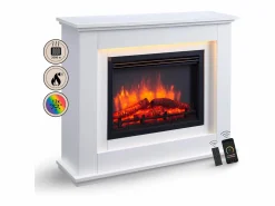 Chimenea eléctrica BALDERIA Baldur - Chimenea de pie - Blanca < Hot