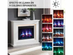 Chimenea eléctrica BALDERIA Baldur - Chimenea de pie - Blanca < Hot