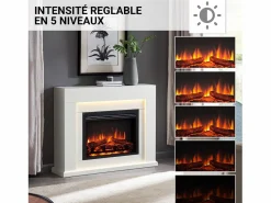 Chimenea eléctrica BALDERIA Elektra ñEfecto llama 3D, iluminación LED, potencia calorífica 1ñ2 kW, mando a distancia - < Clearance