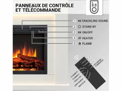 Chimenea eléctrica BALDERIA Elektra ñEfecto llama 3D, iluminación LED, potencia calorífica 1ñ2 kW, mando a distancia - < Clearance