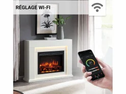 Chimenea eléctrica BALDERIA Elektra ñEfecto llama 3D, iluminación LED, potencia calorífica 1ñ2 kW, mando a distancia - < Clearance