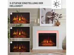Chimenea eléctrica BALDERIA Finn Design - Chimenea de pie - Blanca <