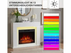 Chimenea eléctrica BALDERIA Finn Design - Chimenea de pie - Blanca <