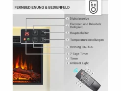 Chimenea eléctrica BALDERIA Finn Design - Chimenea de pie - Blanca <