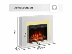 Chimenea eléctrica BALDERIA Finn Design - Chimenea de pie - Blanca <