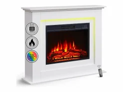 Chimenea eléctrica BALDERIA Finn - Chimenea de pie - Blanca < Hot