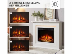 Chimenea eléctrica BALDERIA Finn - Chimenea de pie - Blanca < Hot