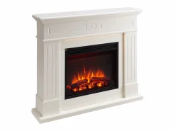 Chimenea eléctrica BALDERIA Leandros - Chimenea de pie - Blanca < Outlet