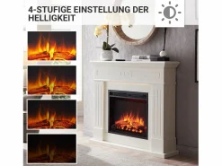Chimenea eléctrica BALDERIA Leandros - Chimenea de pie - Blanca < Outlet