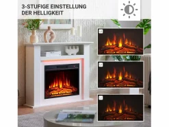 Chimenea eléctrica BALDERIA Liora - Chimenea de pie, estante, calefacción - < Outlet