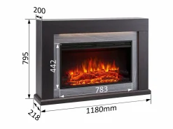Chimenea eléctrica BALDERIA Xerxes - Chimenea de pie, calefacción 2000 W - Roble oscuro < Best