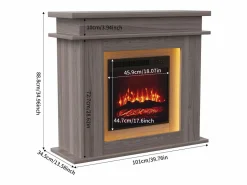 Chimenea eléctrica - Chimenea LED, con calefacción - Efecto de llama 3D - Temporizador, iluminación ambiental LED de 20 colores y control remoto - Color roble < Outlet