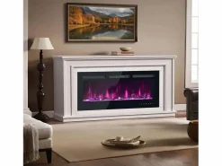 Chimenea eléctrica con 12 colores de llama - De pared o empotrada - Negra 106,5×46,5×12 < Hauss Spole Hot