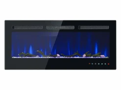 Chimenea eléctrica con 12 colores de llama - De pared o empotrada - Negra 106,5×46,5×12 < Hauss Spole Hot